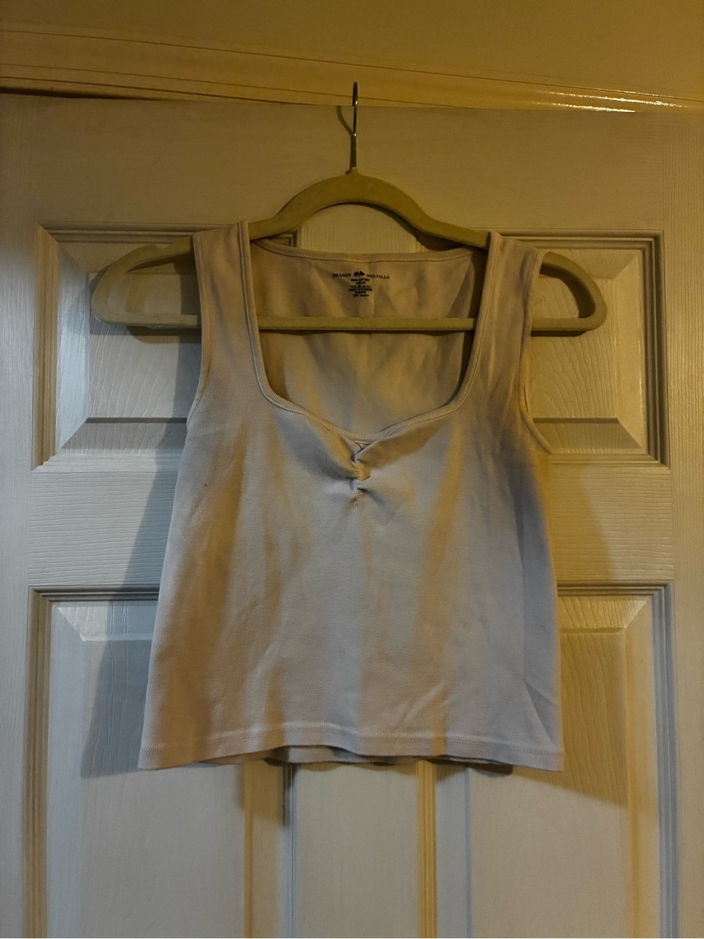 Brandy Melville Cream Scoop Tank with Twist Front